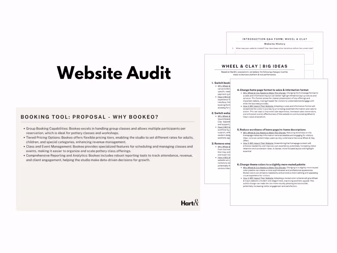 Cover image for Website Platform & Booking Tool Audit for Pottery Studio