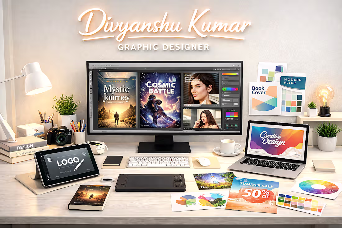 Cover image for I design logos, book covers, posters, banners, and edit photos.