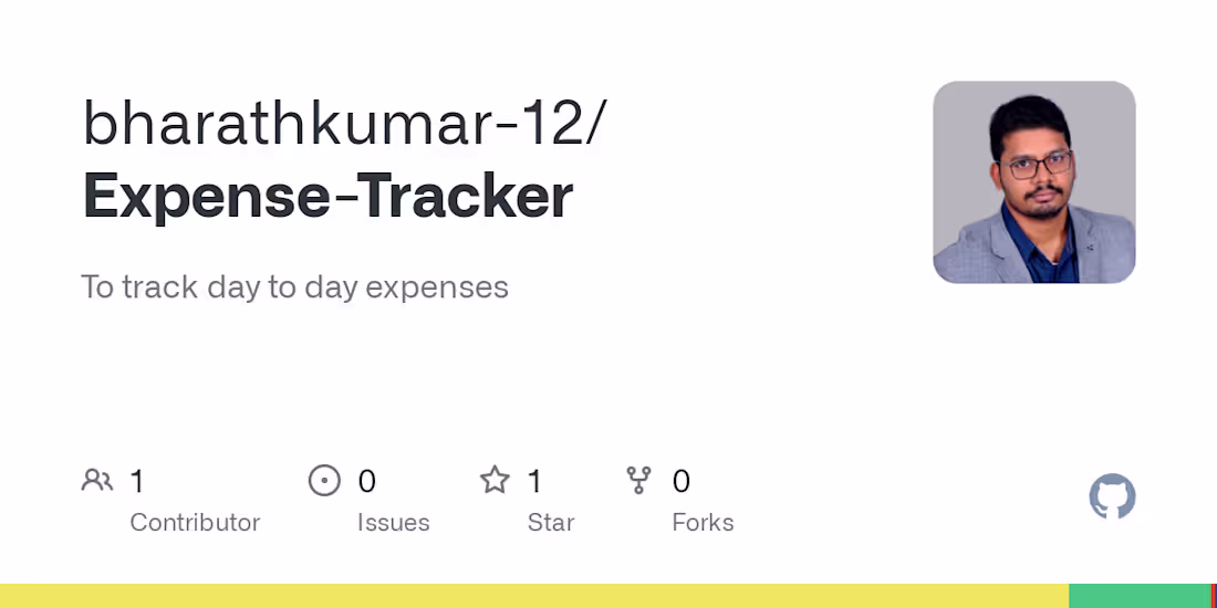 Cover image for bharathkumar-12/Expense-Tracker