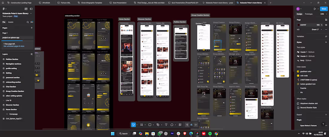 Cover image for CIVIL SPHERE FIGMA APP MOCK-UP DESIGN