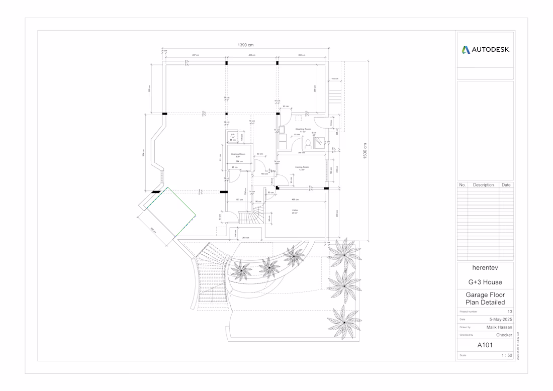 Cover image for G+3 House Design with basement 