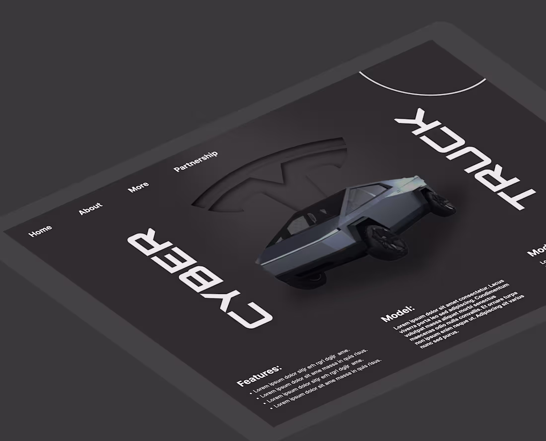 Cover image for Cyber Truck website / Landing Page