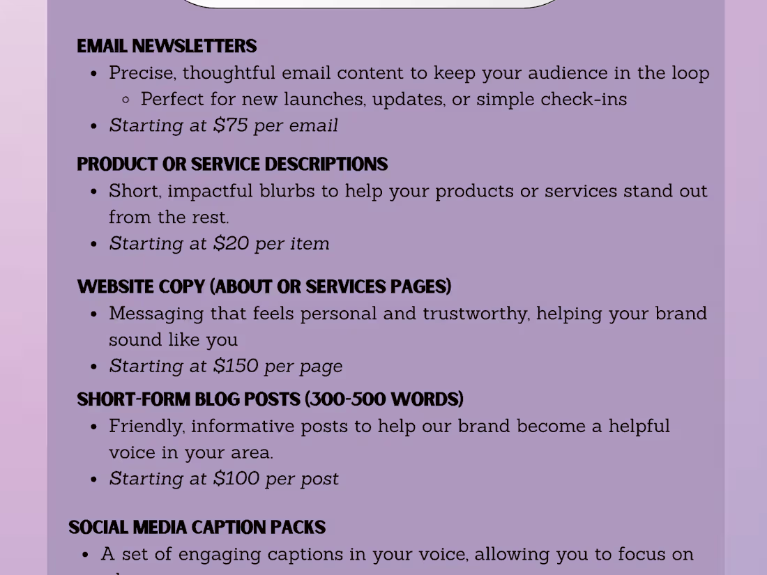 Cover image for Product or Service Description