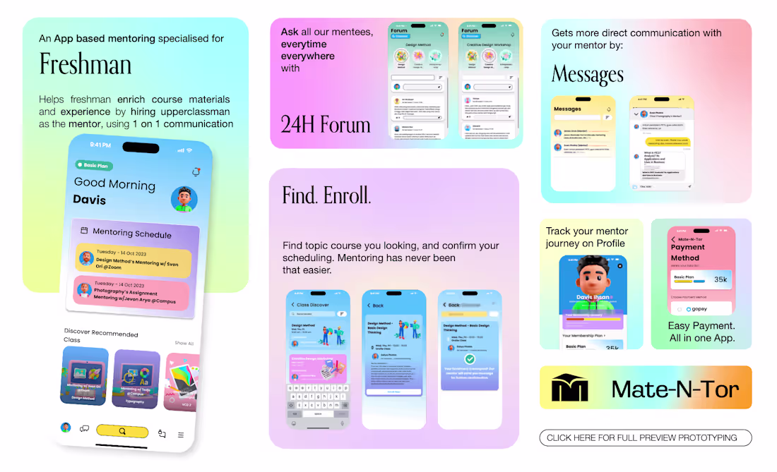 Cover image for Mate N' Tor - Mentoring app for Freshman College
