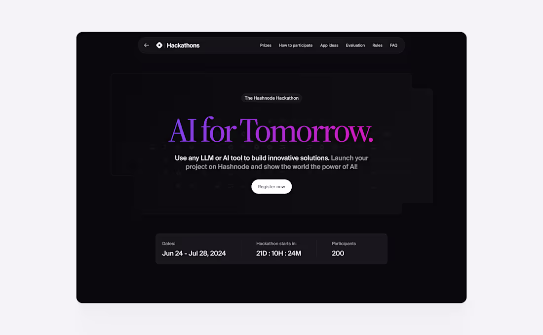 Cover image for Hackathon Event landing page