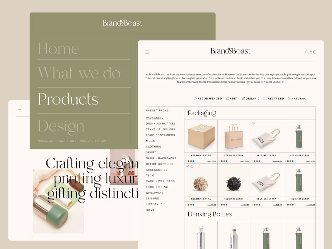 Cover image for Brand & Boast: Ecommerce for a corporate gifting company