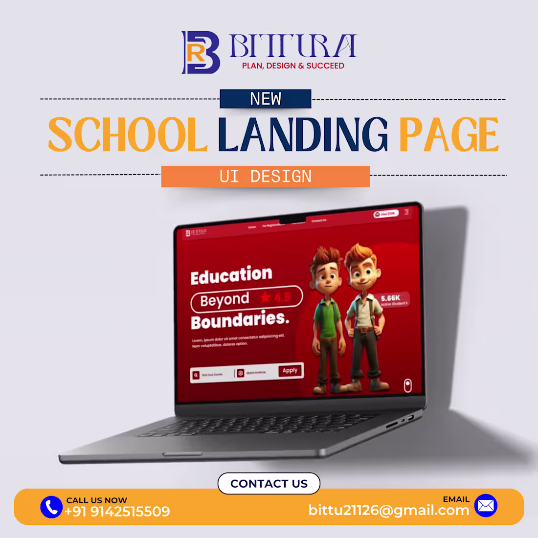 Cover image for School website landing page ui design by bittu rai :: Behance