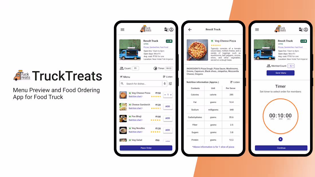 Cover image for Truck Treats - A Menu Preview and Food Ordering App for Food Tr…