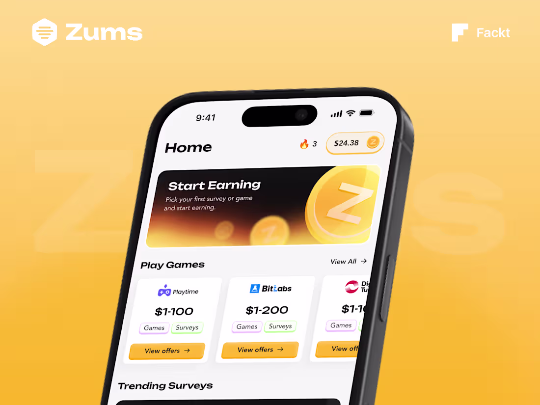Cover image for Zums - Mobile App Design