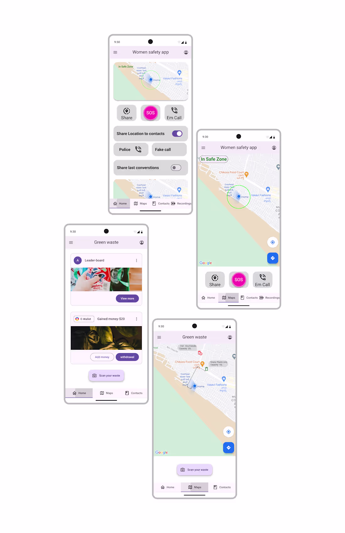 Cover image for Designing Women safety and green waste mockups
