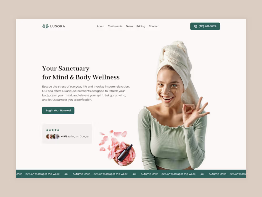 Cover image for Lusora - Spa & Wellness Framer Template