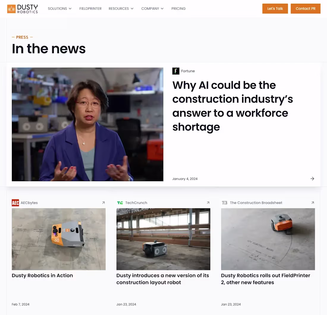 Cover image for Dusty Robotics