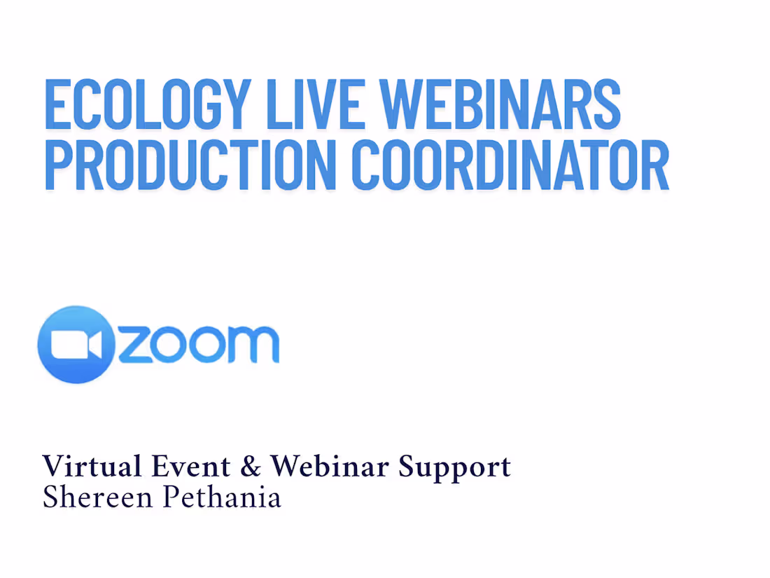 Cover image for Ecology Live – Webinar Series Coordination & Production