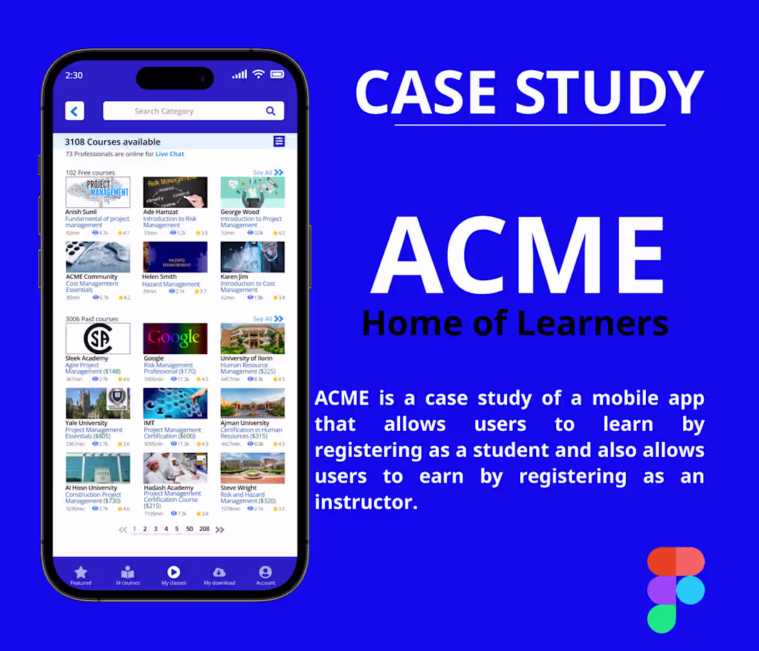 Cover image for Acme Learning App (Case Study)