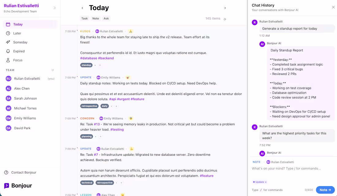 Cover image for Bonjour is a passion project of what I think a project manag...