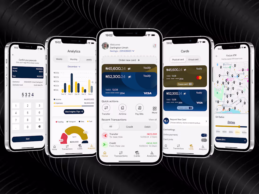 Cover image for Vaultly: A Fintech mobile app Case study