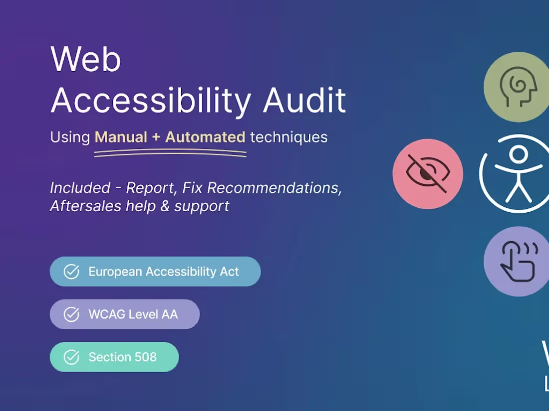 Cover image for Digital Accessibility Audit (Manual) - WCAG Level AA (Web, SaaS)