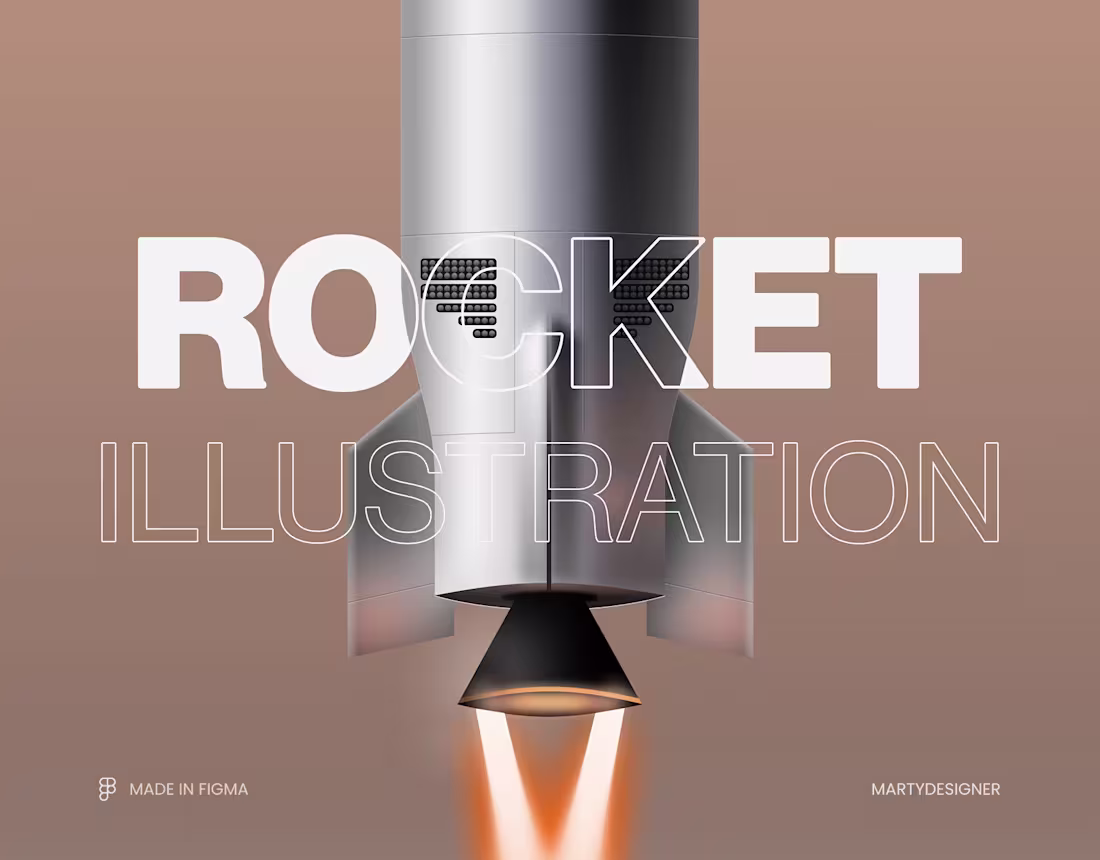 Cover image for 3D Illustration Rocket - Made In Figma