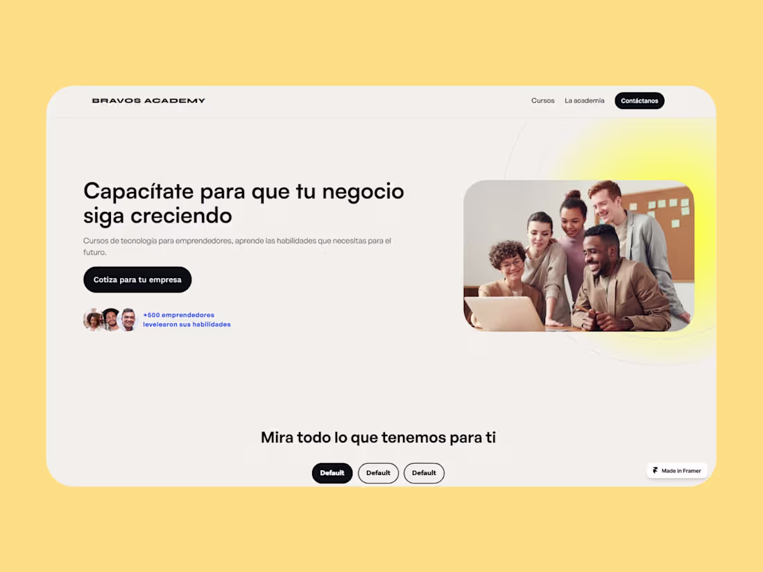 Cover image for No-code Landing page for Digital Academy made in Framer