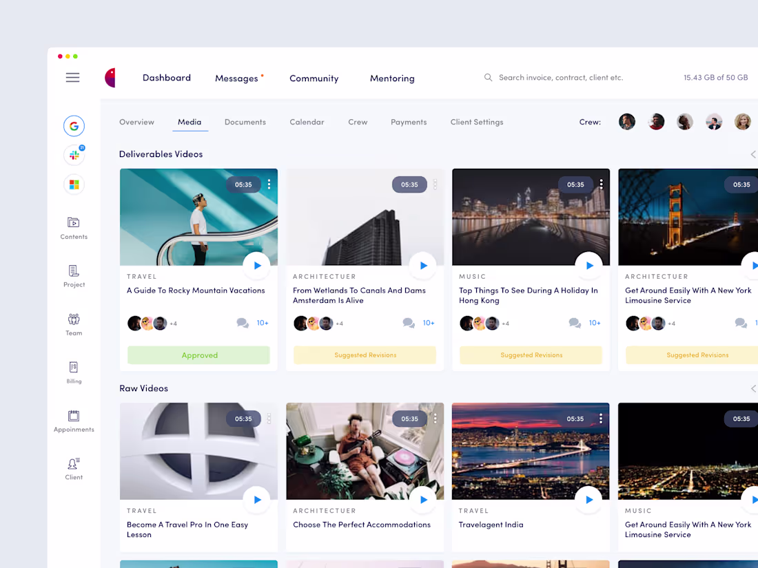 Cover image for Dashboard - Content and Crew Management Platform