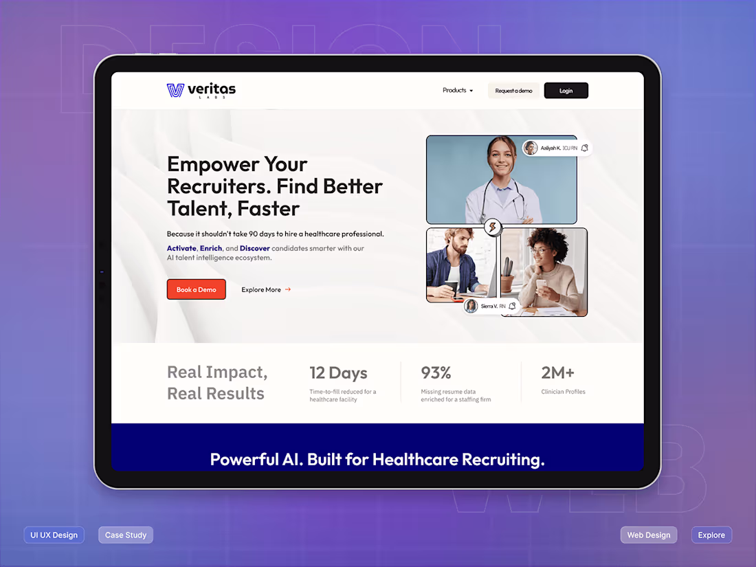 Cover image for Homepage Design for Veritas Labs