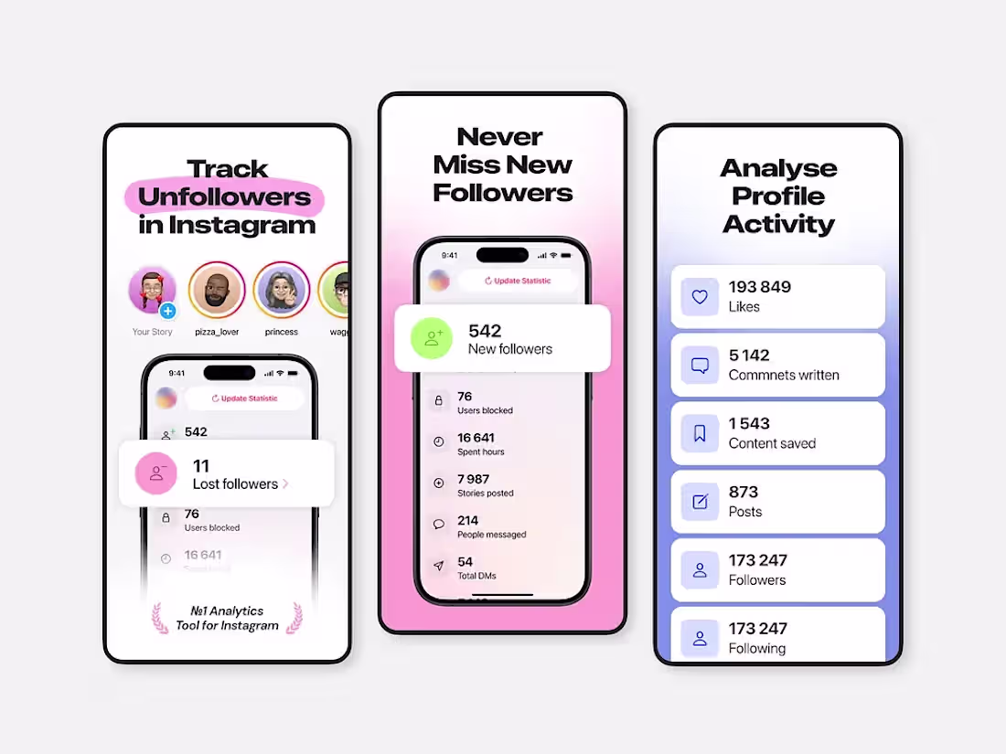 Cover image for Instagram Analytics App Screenshots