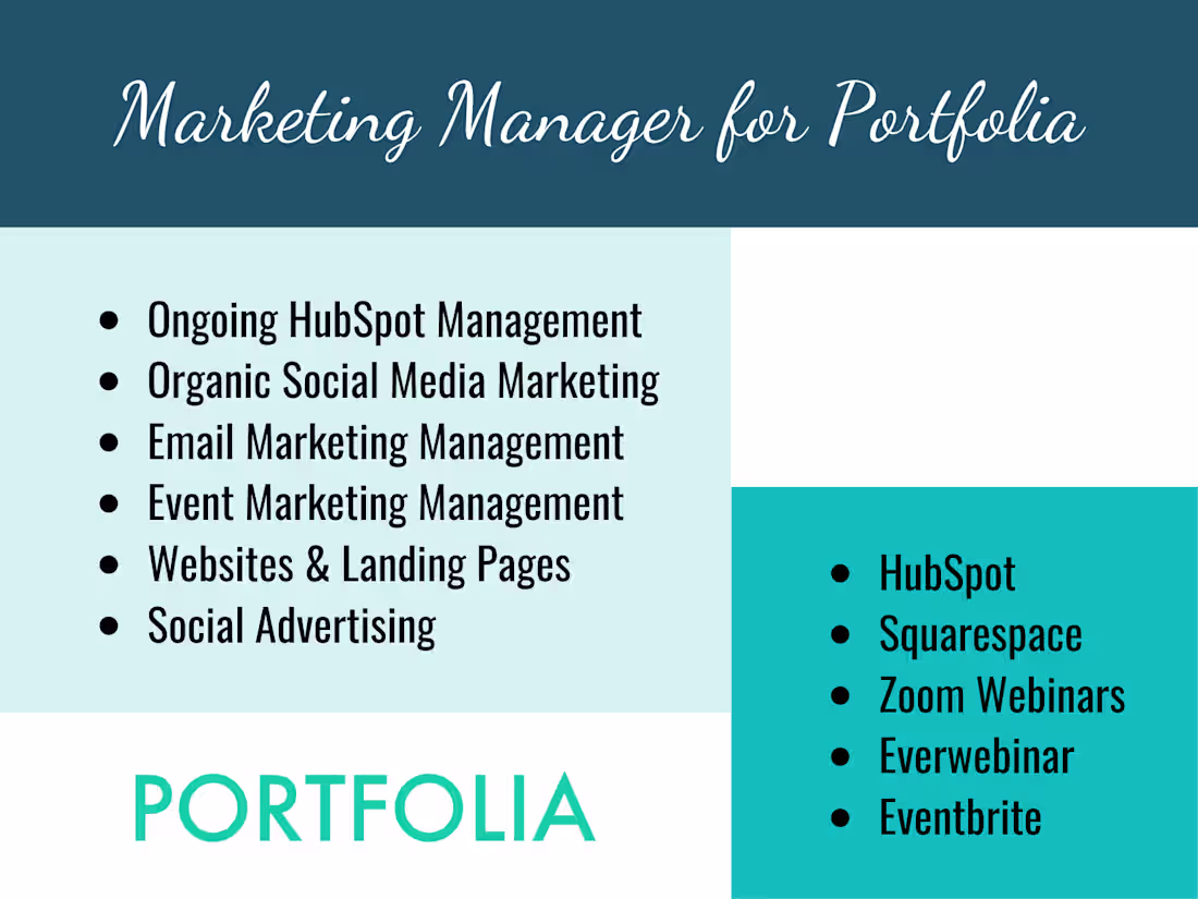 Cover image for Marketing Manager for Portfolia