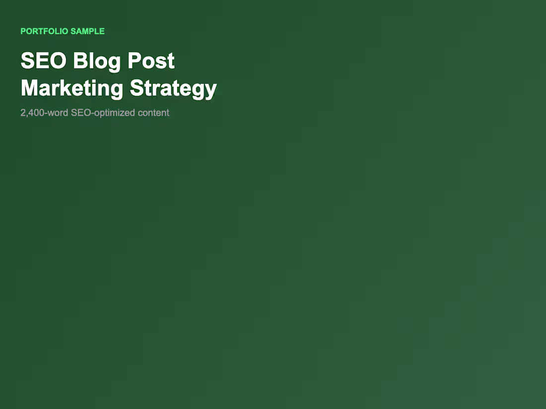 Cover image for SEO Blog Post — Marketing Strategy