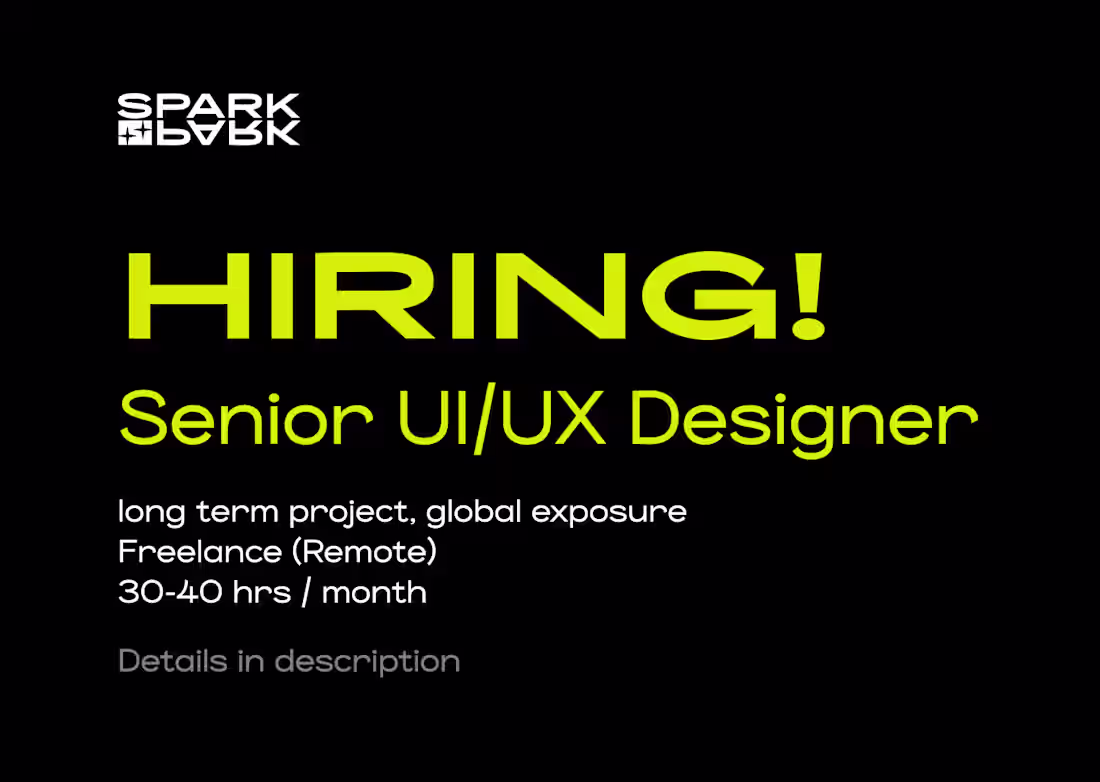 Cover image for We're hiring — Senior UI/UX