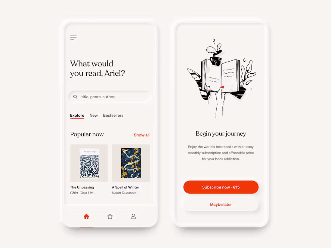 Cover image for Online Book subscription App Design | Neumorphism