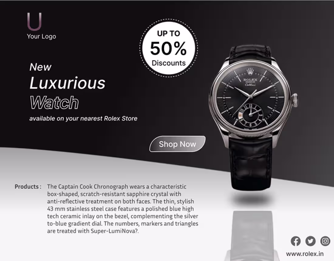 Cover image for Watch Brand Social media post :: Behance