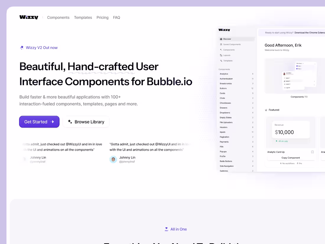 Cover image for Landing Page for Bubble.io (https://Bubble.io) Component Lib...