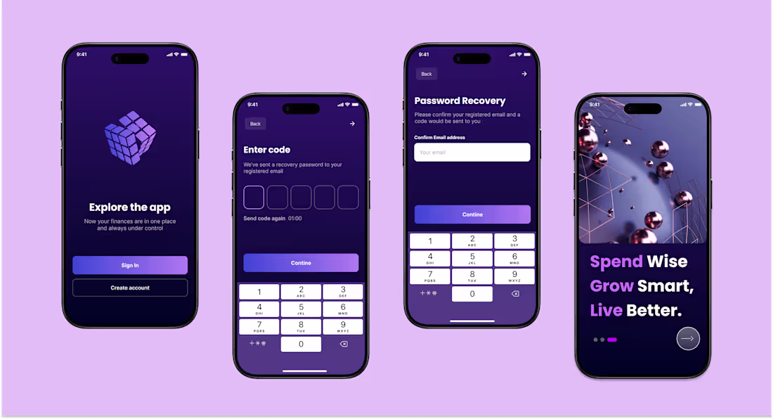 Cover image for Mobile app onboarding screens. Some early morning sprints on...