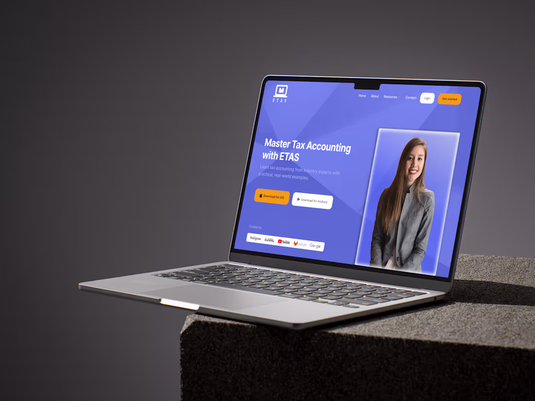 Cover image for ETAS – Landing Page Design for Tax Learning Platform