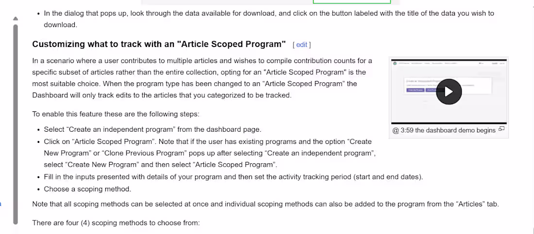 Cover image for Customizing what to track with an Article Scoped Program 