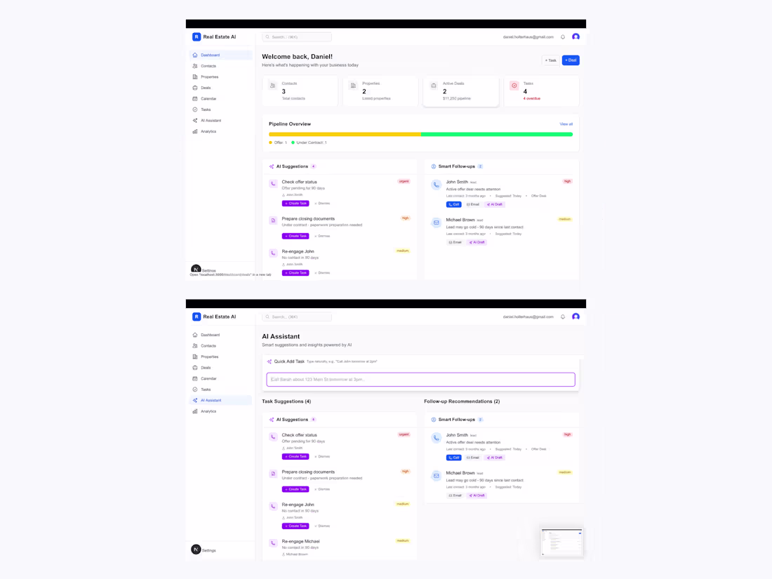 Cover image for AI-Powered Real Estate CRM — Multi-Tenant SaaS