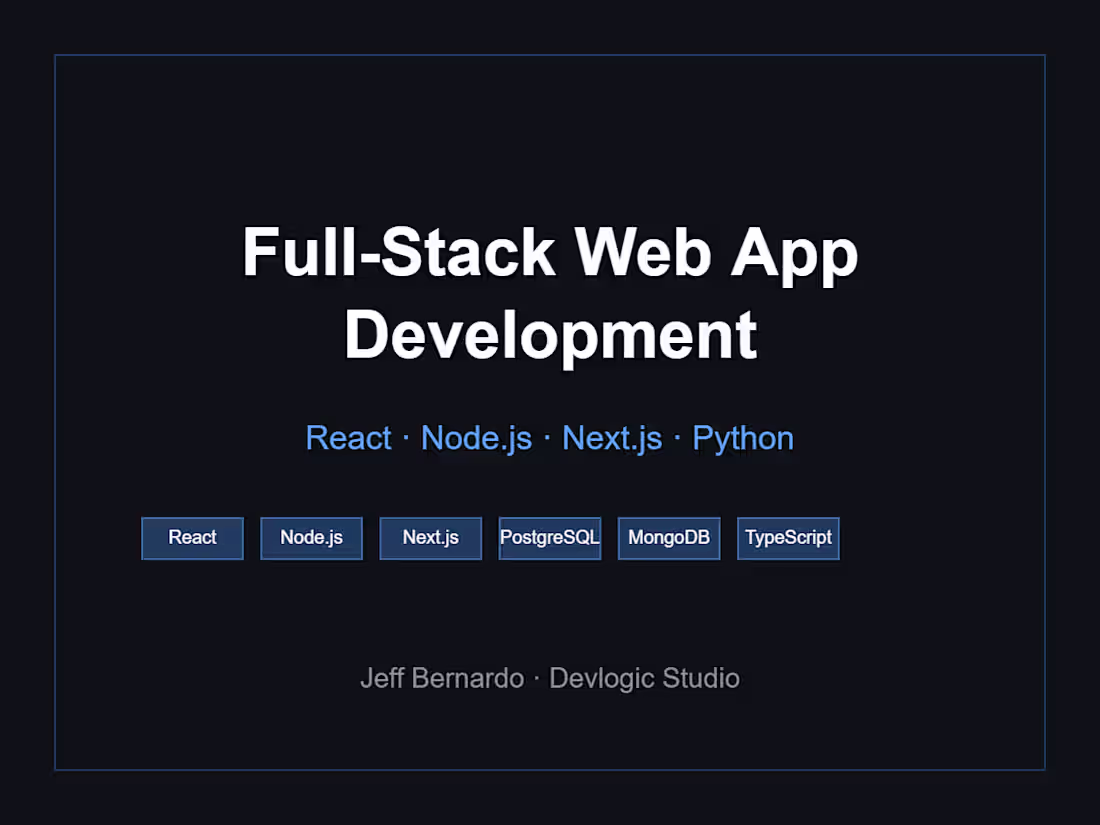 Cover image for Full-Stack Web App Development