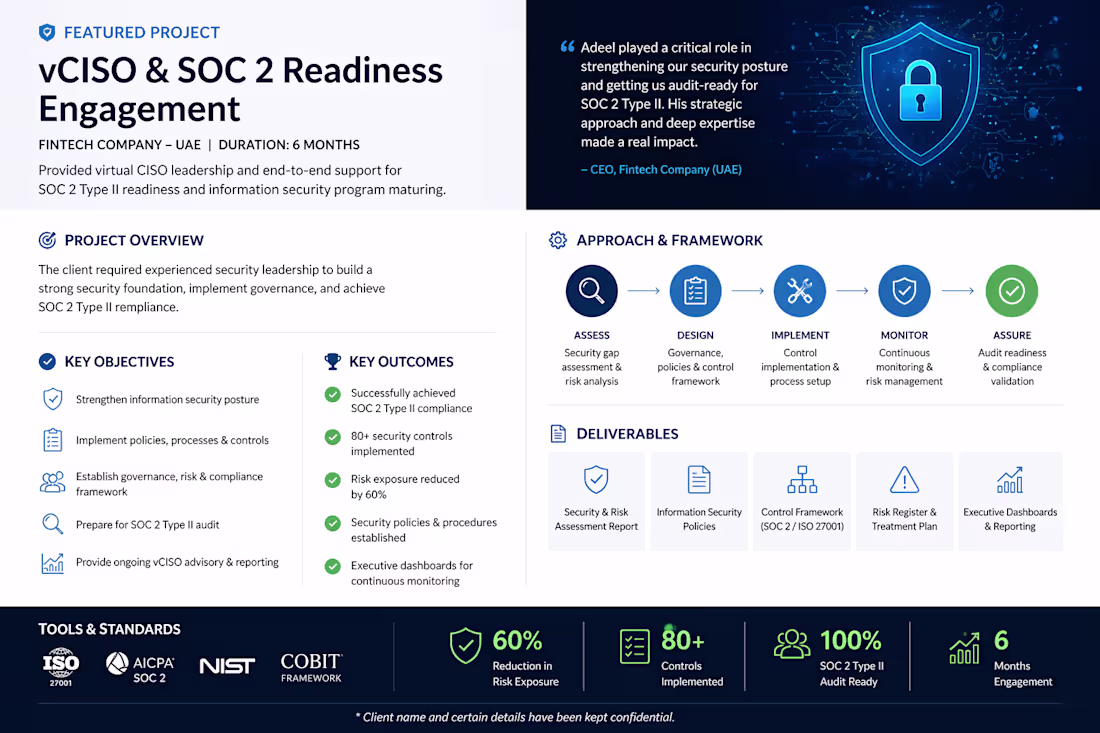 Cover image for vCISO & SOC 2 Readiness