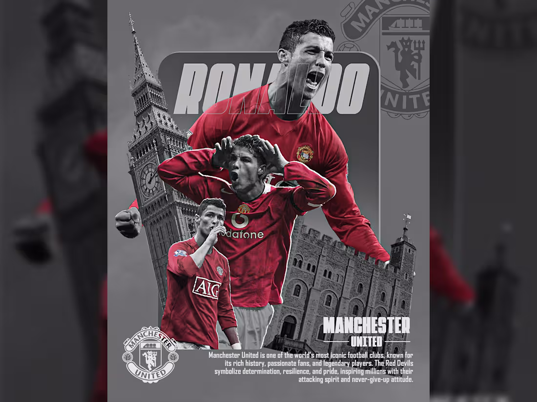 Cover image for Designed this football poster and had a lot of fun with the ...