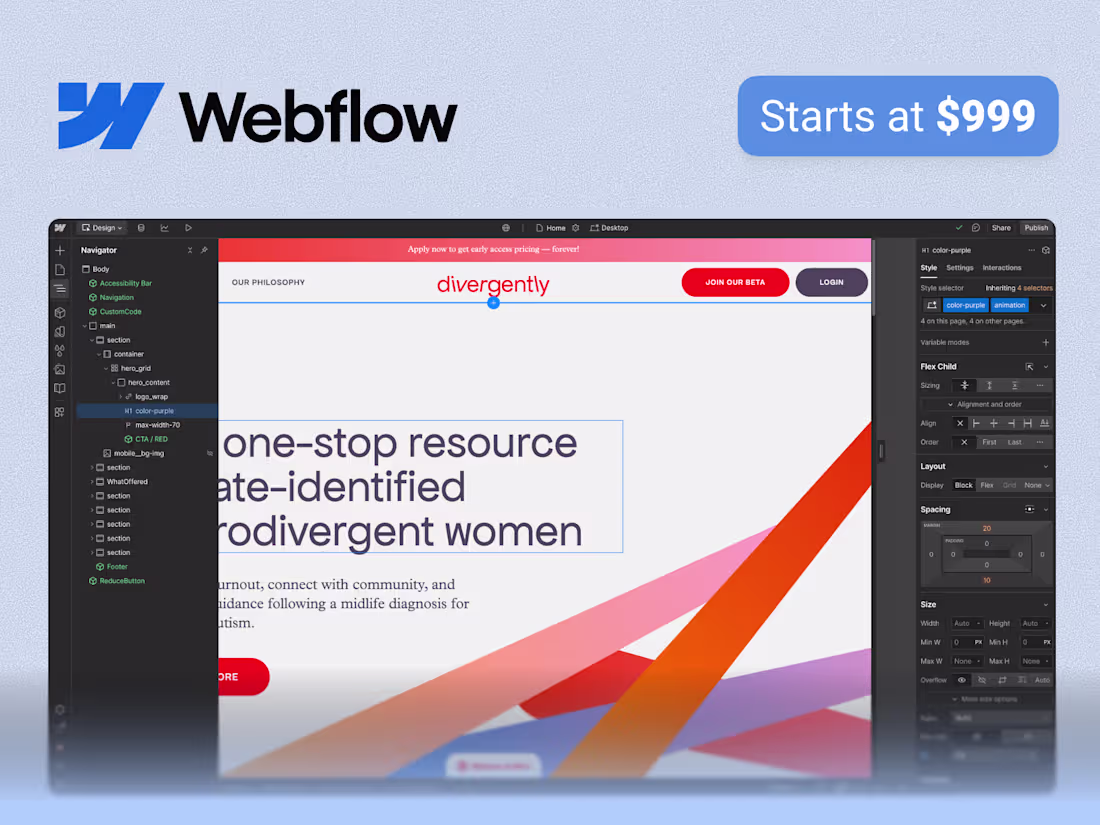 Cover image for Figma to Webflow Development. Landing pages in Webflow.