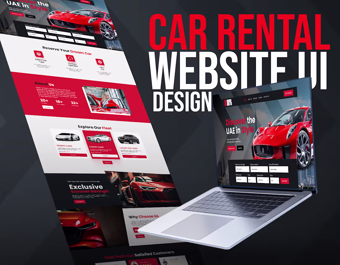 Cover image for Car Rental Website UI Design