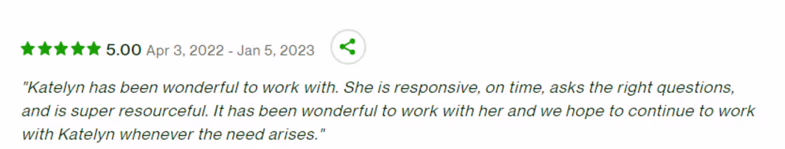 Cover image for 5 star client testimonial