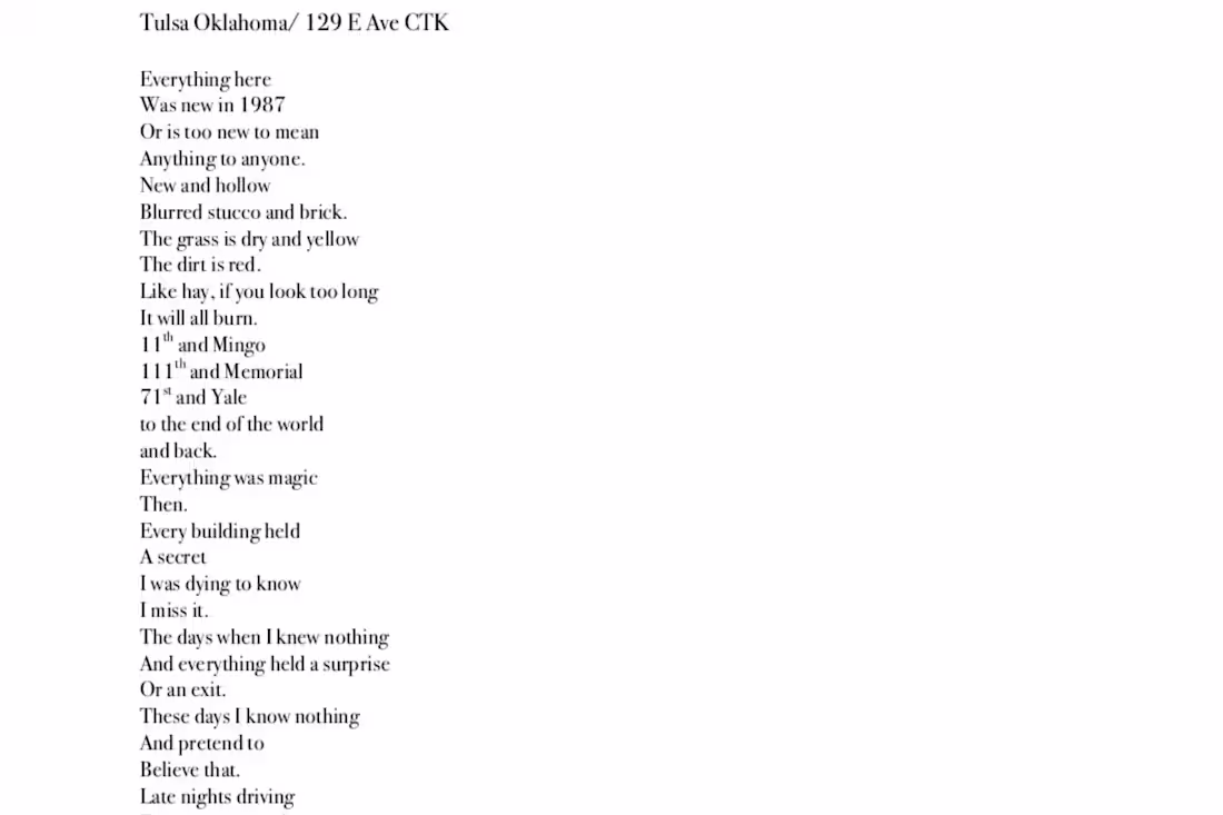 Cover image for The Poetry Series: The Jazz Composition, Tulsa Oklahoma / 129 E Ave, CTK