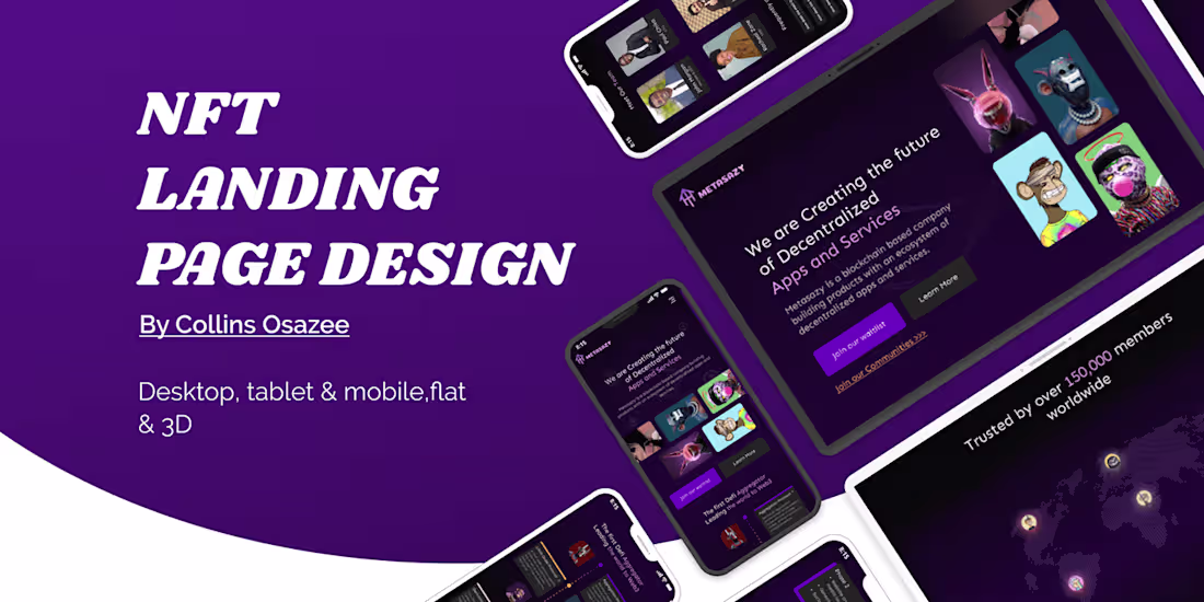 Cover image for NFT Landing Page Design on Behance