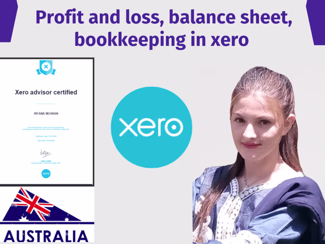 Cover image for Accounting ,Profit and loss, balance sheet, bookkeeping in xero