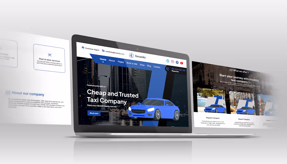 Cover image for Taxi driving agency landing page design
