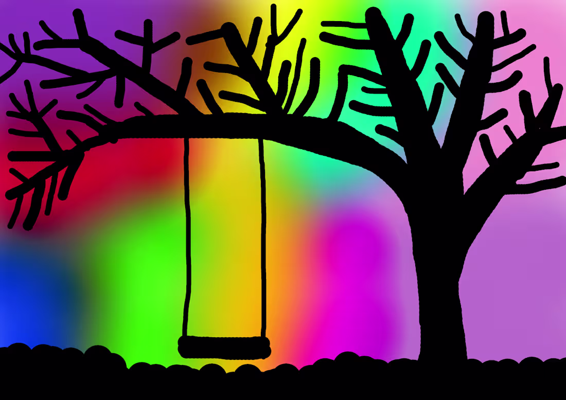 Cover image for swing with colorful world
