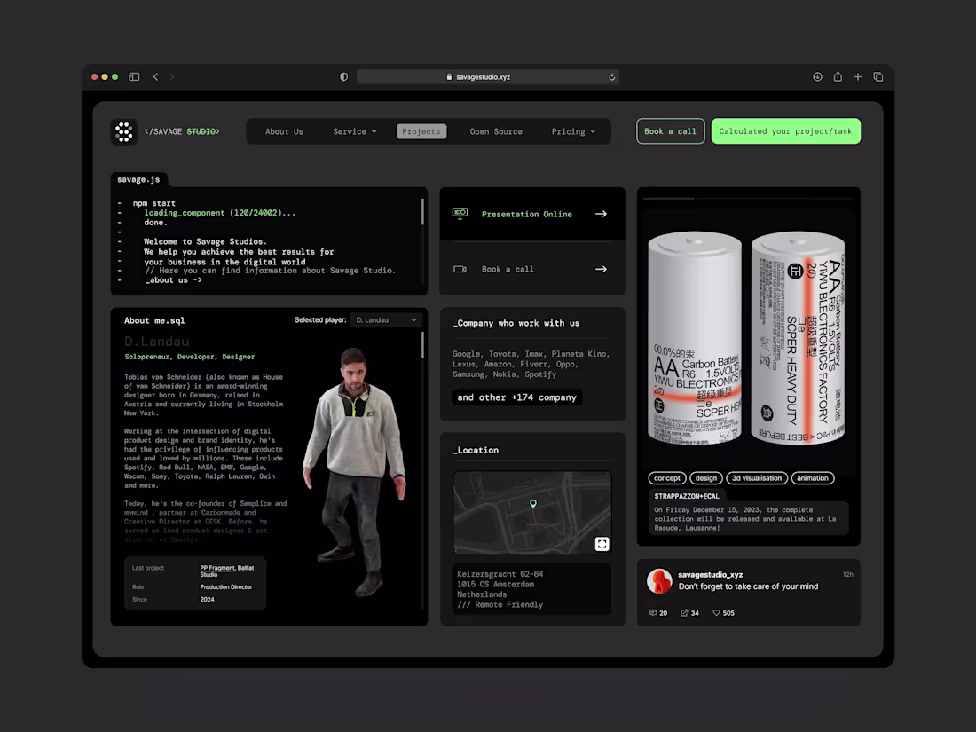 Cover image for Savage Studio - Design/Development