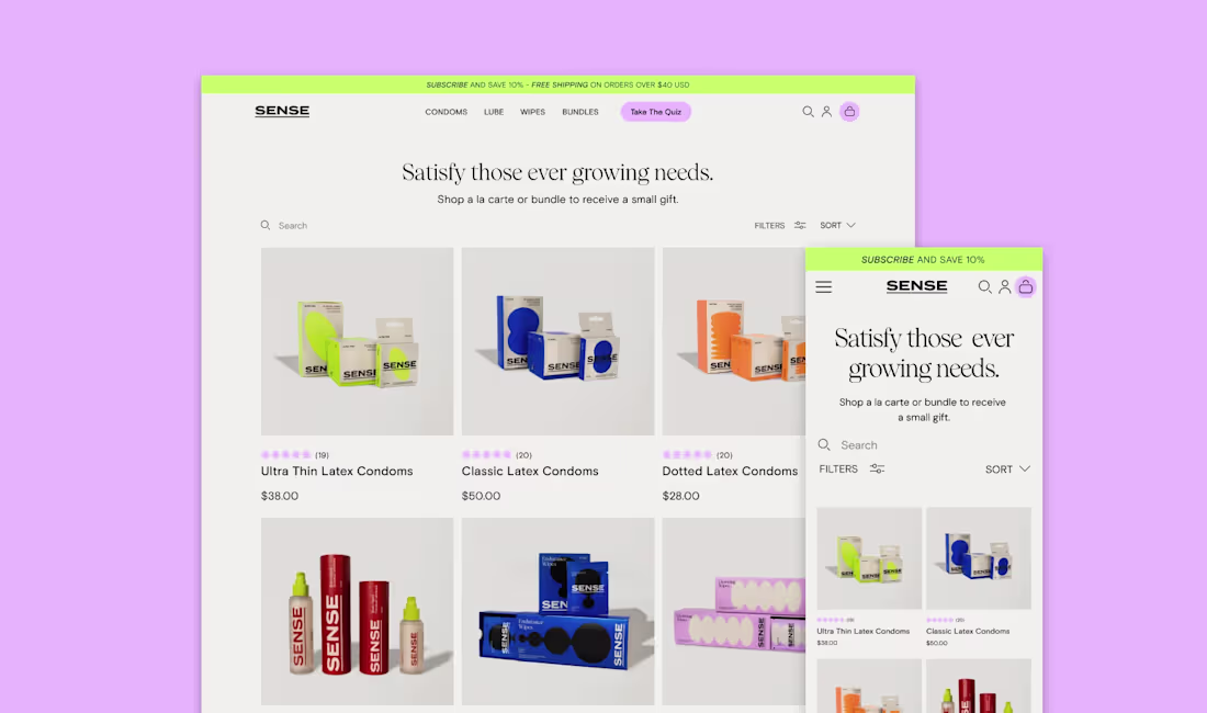 Cover image for Hey Sense - Shopify e-commerce UX/UI