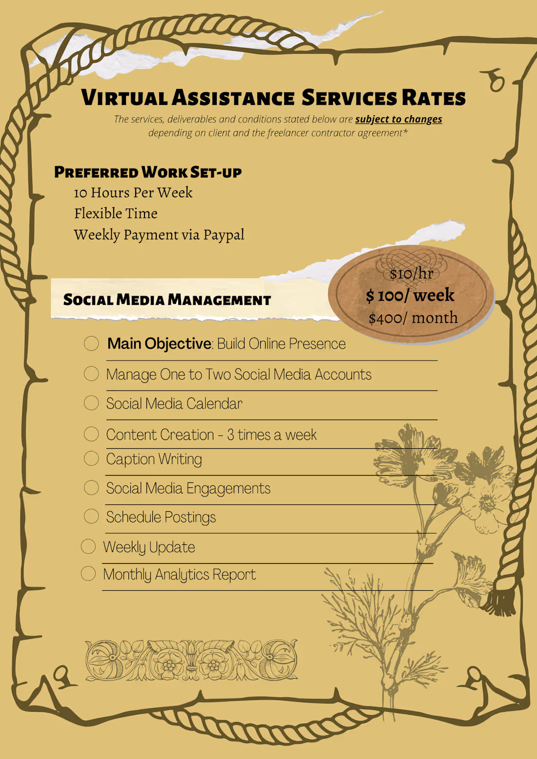 Cover image for Services & Rates